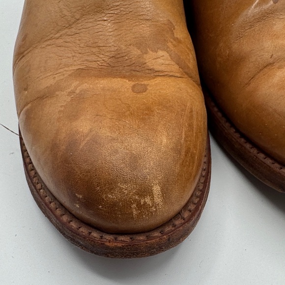 Frye Jamie Zip up Bootie ankle boots in brown tan leather and suede size 7.5 - Picture 11 of 14